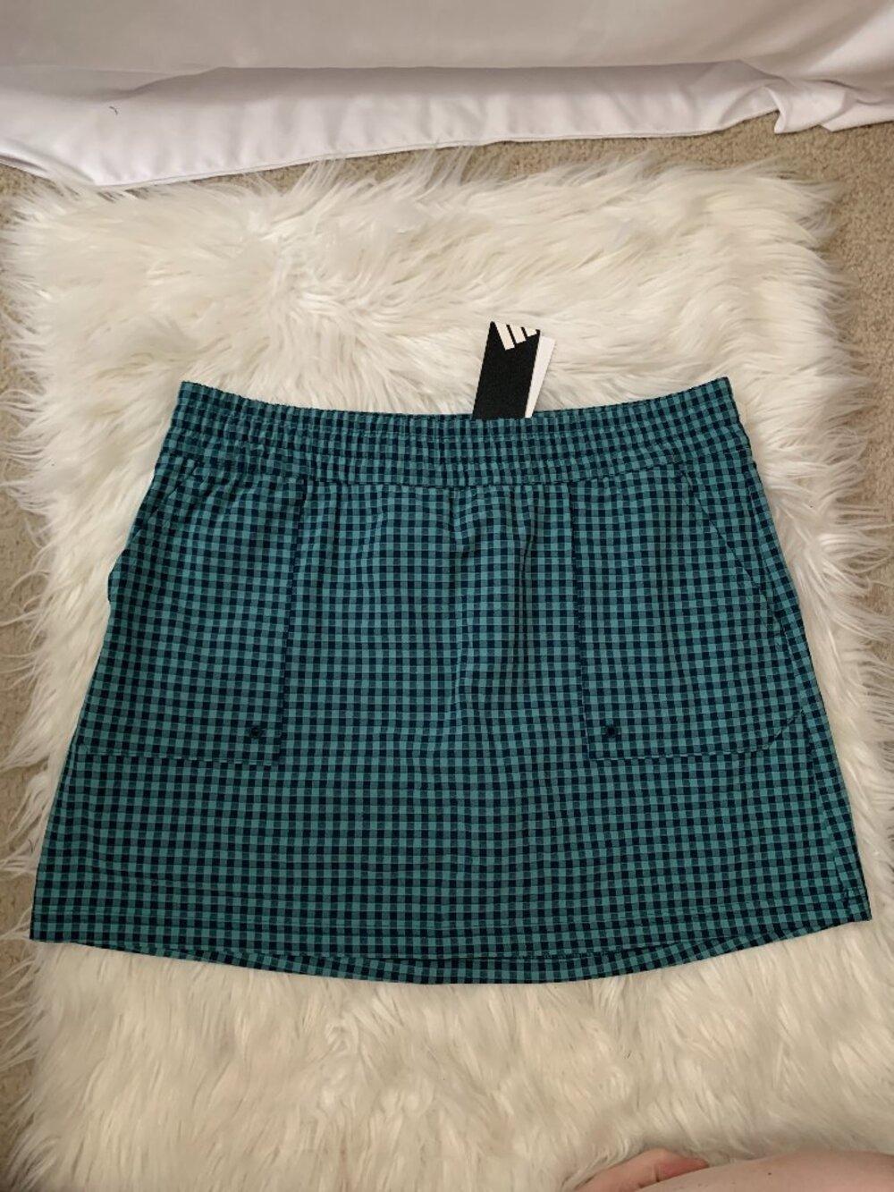 ADIDAS Ultimate365 Gingham Skort in Aurora Ivy Sz LARGE